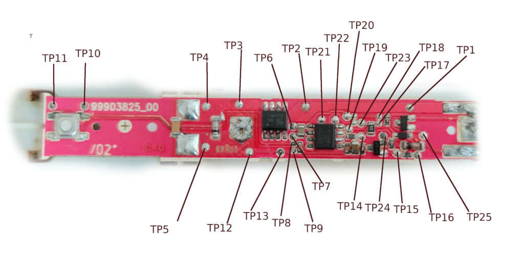 Тестові майданчики плати Oral B Vitality